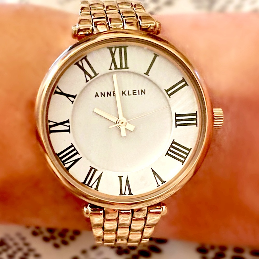 NEW Anne Klein AK/3322WTRG Rose Gold-Tone Watch